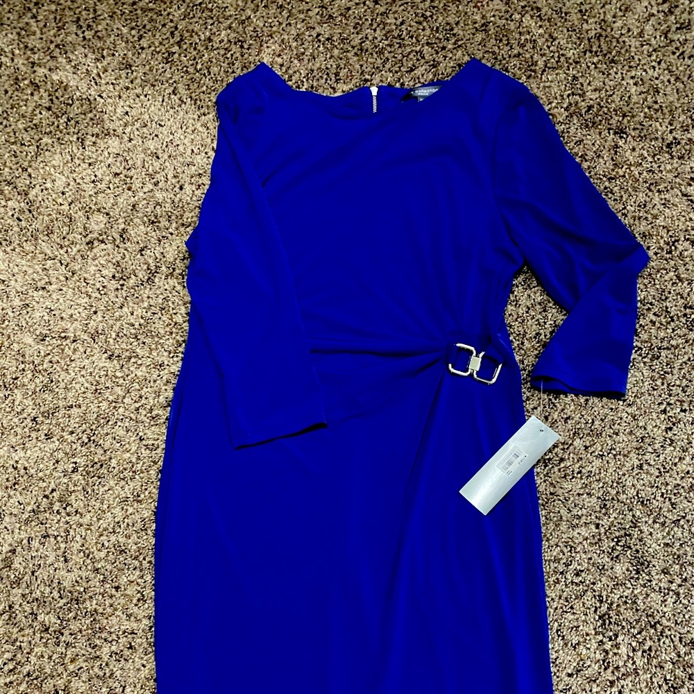 Blue wrap dress